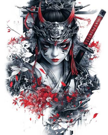 japanese girl with warrior position transparent PNG