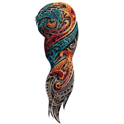 sleeve tattoo design of tribal transparent PNG