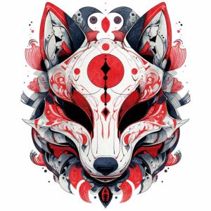 Kitsune Tattoo Design transparent PNG
