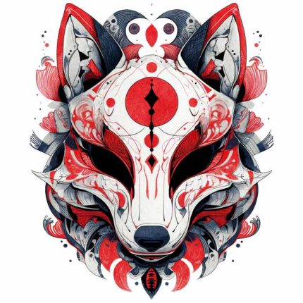 Kitsune Tattoo Design transparent PNG
