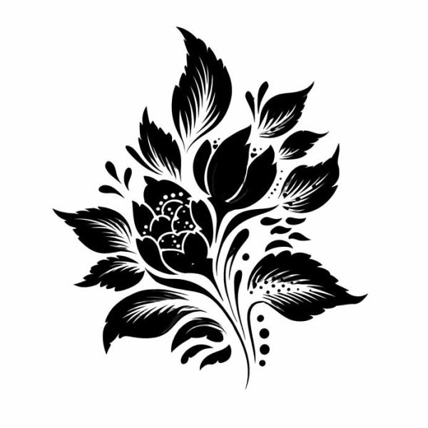 Nature tattoo design black and white transparent PNG