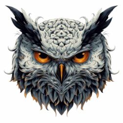 Scary huge Owl tattoo design transparent PNG