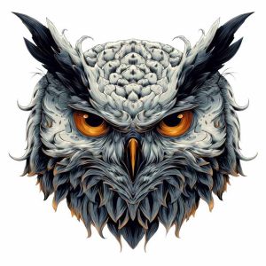 Scary huge Owl tattoo design transparent PNG