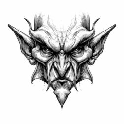 Scary mask tattoo design transparent PNG