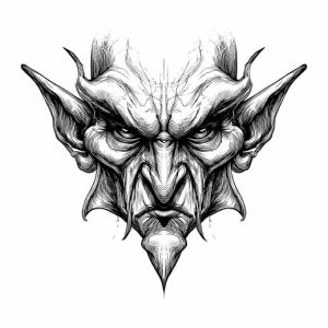 Scary mask tattoo design transparent PNG
