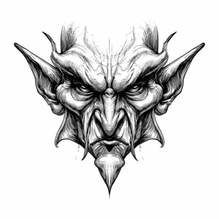 Scary mask tattoo design transparent PNG
