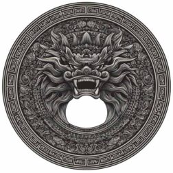 dark and scary Dragon style with ornamental design on the circle transparent png