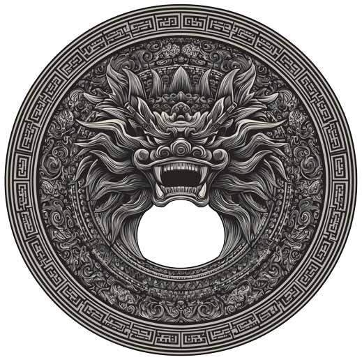 Dragon-style-with-ornamental-design-on-the-circle-transparent-png dark and scary Dragon style with ornamental design on the circle transparent png