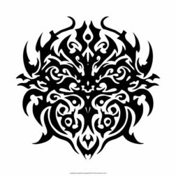 symmetrical Gothic tattoo design with edge lines PNG
