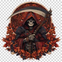 color Grim reaper with terrifying theme Design