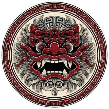 Japanese face color mask with open mouth yakuza transparent PNG