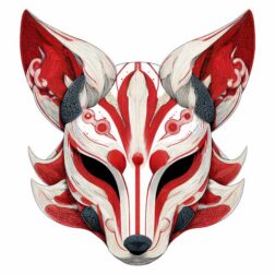 Kitsune fox theme tattoo design transparent PNG