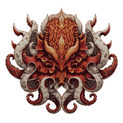 Scary colorful Octopus Design PNG transparent