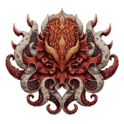 Scary colorful Octopus Design PNG transparent