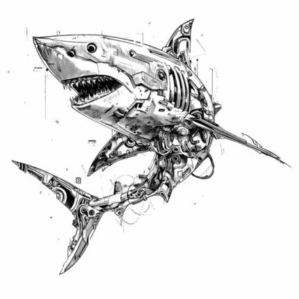 scary wild Shark theme transparent PNG