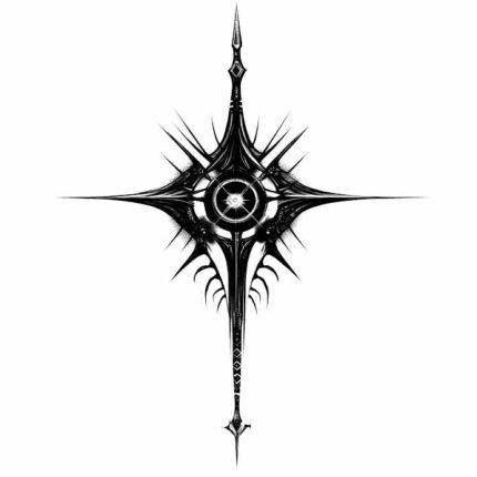 black and white Gothic symbol design transparent PNG