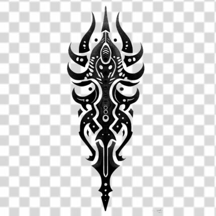 Norse theme tattoo design PNG black and white