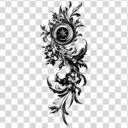 4k high quality Ornamental flower tattoo design transparent PNG