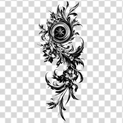 4k high quality Ornamental flower tattoo design transparent PNG