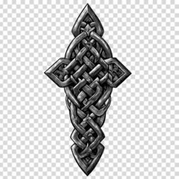 black and white celtic warrior tattoo design transparent PNG