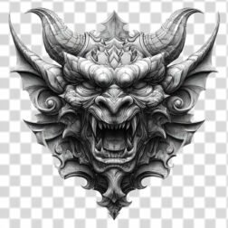 Scary creature's demon head transparent PNG Format