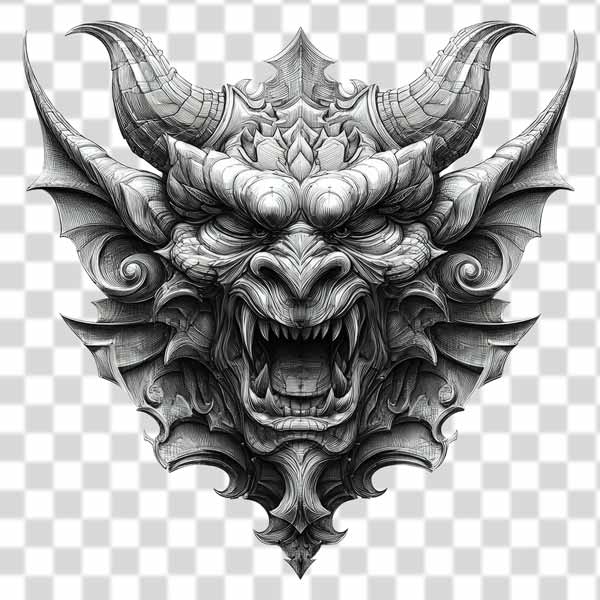 Scary creature's head transparent PNG Format Scary creature's demon head transparent PNG Format
