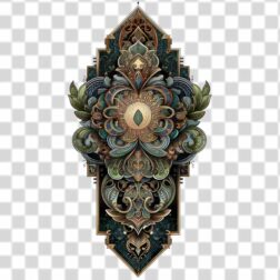 Illustration of 4k and color Ornamental design with elements of nature in PNG format