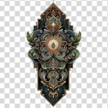 Illustration of 4k and color Ornamental design with elements of nature in PNG format