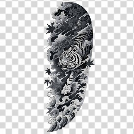 4k Sleeve tiger Japanese theme transparent PNG download