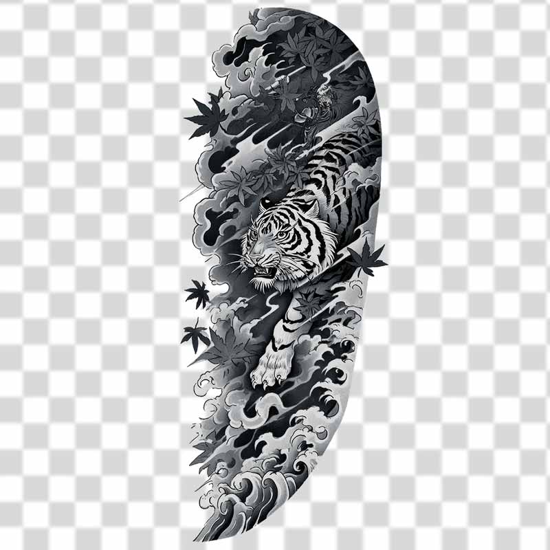 Sleeve tiger Japanese theme transparent PNG download 4k Sleeve tiger Japanese theme transparent PNG download
