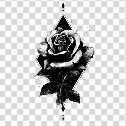 Rose flower triangle style PNG