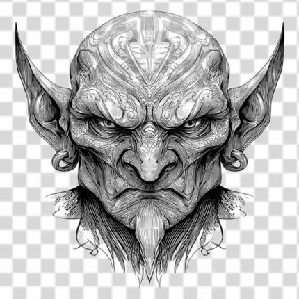 Fantasy and mysticism humanoid face transparent PNG 4k