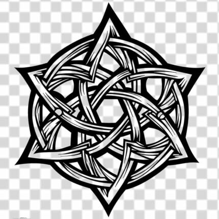 black and white ncient viking norse tattoo design PNG