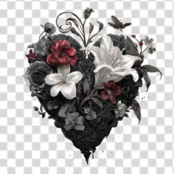 Tattoo png of dark flowers gothic theme