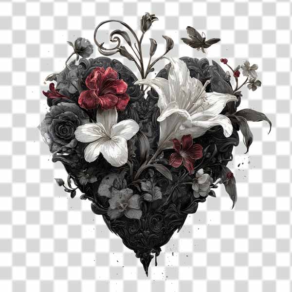 Tattoo png of dark flowers gothic theme Tattoo png of dark flowers gothic theme