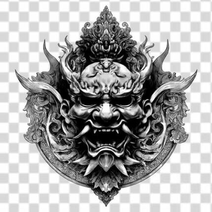 Japanese mask with long horns png download