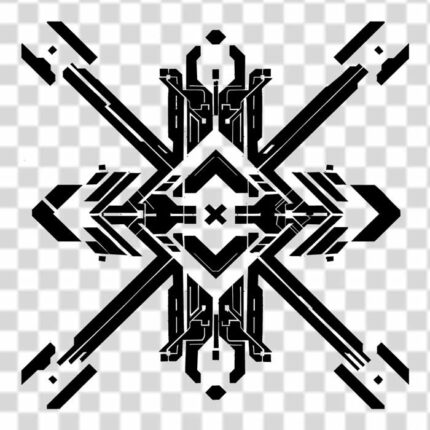 cyberpunk design with arrow key and sharp edges PNG