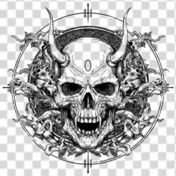 devil skull gothic tattoo design png download 4k