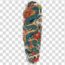 4k forearm tattoo design of irezumi japanese PNG