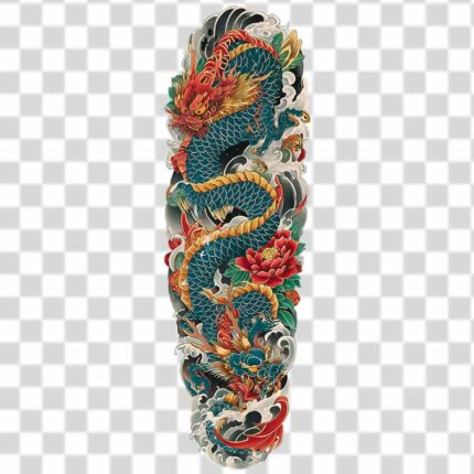 4k forearm tattoo design of irezumi japanese PNG