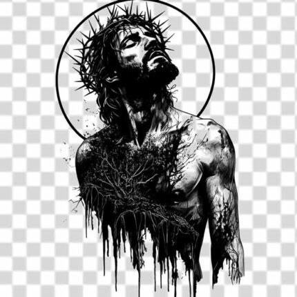 Jesus Tattoos idea in black and white 4k