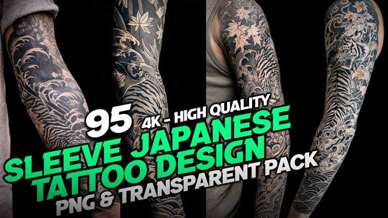 Japanese Sleeve Design and Print Art - Tattoo png