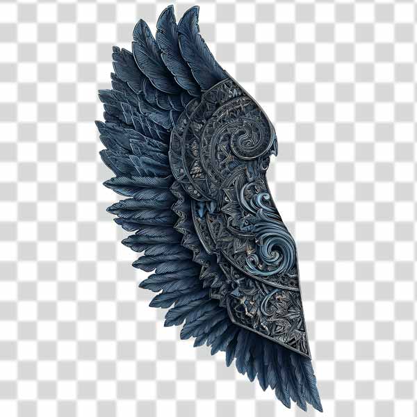 cyberpunk wing with dark blue sleeve cyberpunk wing with dark blue sleeve PNG 4k