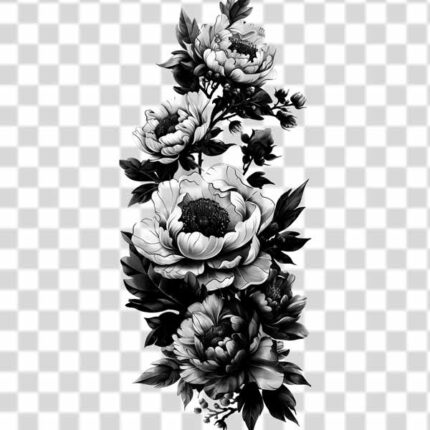 Black and white rose flowers vertical form 4k