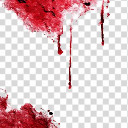 dripping blood splatters transparent png in 4k