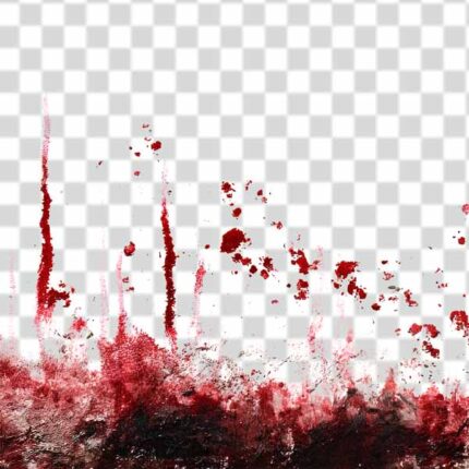 blood splatter and streaks against in png background