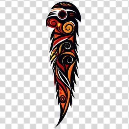 color tribal sleeve tattoo png in 4k