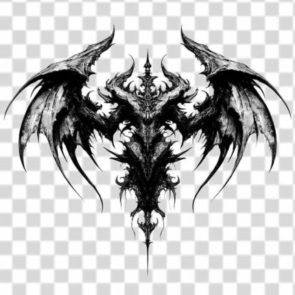 Ancient monster gothic style png tattoo transparent