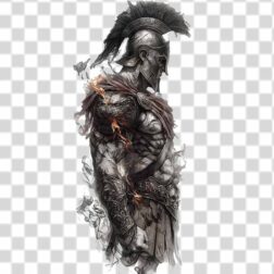 brave warrior knight design tattoo png in 4k