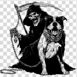 Grim reaper with wild dog transparent png
